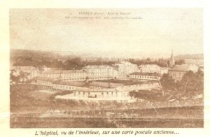 Vue de l'hôpital sur carte postale - Histoire du Nouvel Hôpital de Navarre